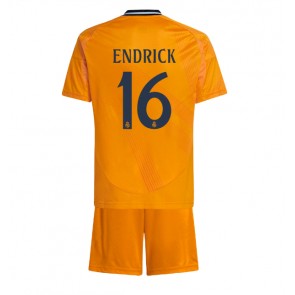 Real Madrid Endrick #16 Dětské Venkovní dres komplet 2024-25 Krátký Rukáv (+ trenýrky)